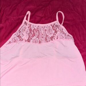 Elegant Pink Lace Chemise